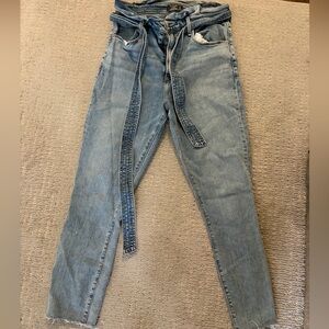Abercrombie & Fitch High Rise Light Blue Jean with attached belt size 30